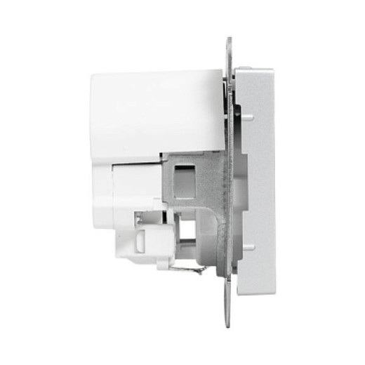 EKF Эпика Механизм розетки с USB-A+С - 2шт, 16А, с заземлением, со шторками, белый