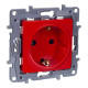 Legrand Etika Красный Розетка с/з со шторками