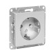 EKF Эпика Механизм розетки, 16А, с заземлением, без шторок, алюминий