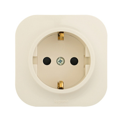 Legrand Quteo Бежевый Розетка с/з с шт