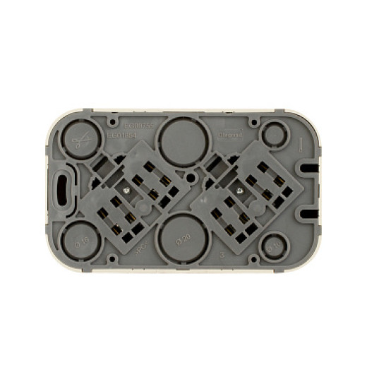 Legrand Quteo IP 20 Слоновая кость Розеточный блок с предварительным подключением 2 x 2К+З с защитными шторками - 16 A - 250 В~