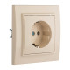 EKF Basic Минск Бежевый Розетка с/з, со шторками, 16А, СП