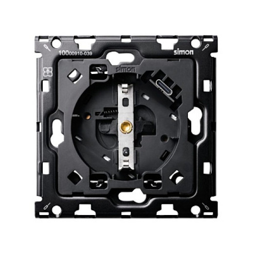 Simon 100 Кит 1 пост, мех-мы. 1 роз.Schuko с з/у USB C + суппорт