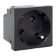 EKF Розетка 45х45 с зазем. 45 градусов, быстрозажимные клеммы, черная, матовая