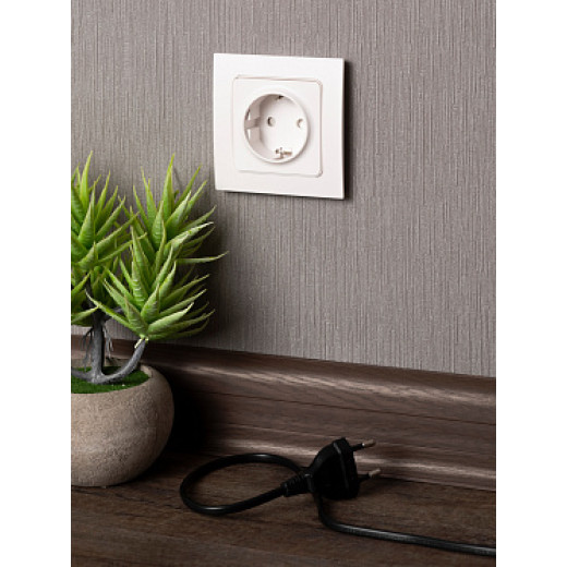 EKF PROxima Стокгольм Розетка 1-ая с/з 16А белая со шторками