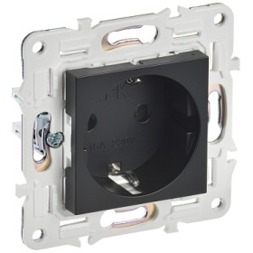 IEK SKANDY Черный Розетка с/з с защитными шторками 16А б/к SK-R06Bl