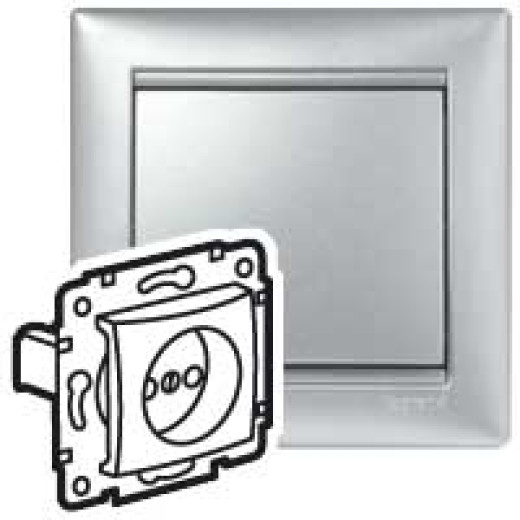 Legrand Valena Алюминий Розетка 1-ая б/з