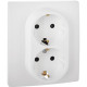 Legrand/Daccord Inspiria Розетка двойная с заземлением со шторками в сборе 16А 250В винтовые зажимы - белый