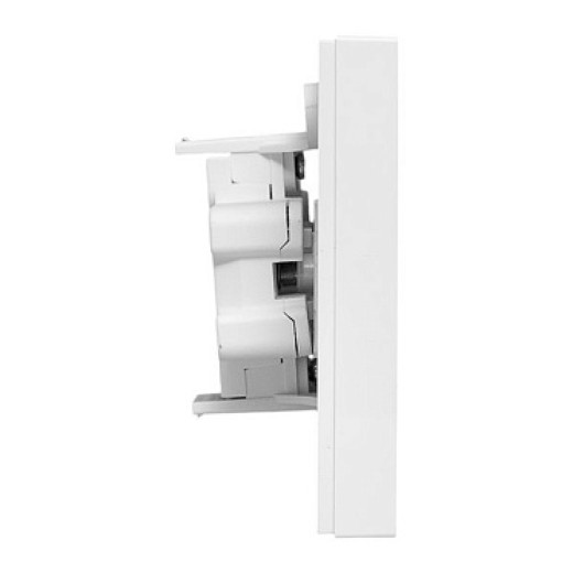 EKF Эпика Механизм розетки двойной, 16А, без заземления, со шторками, с рамкой, белый