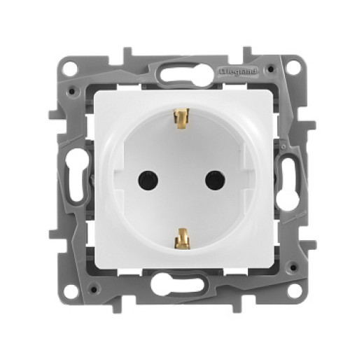 Legrand Etika Белый Розетка с/з, винтовые клеммы