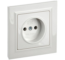 IEK BRITE Белый Розетка без з/к/ш 10А в сборе РСР10-1-0-БрБ