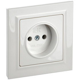 IEK BRITE Белый Розетка без з/к/ш 10А в сборе РСР10-1-0-БрБ