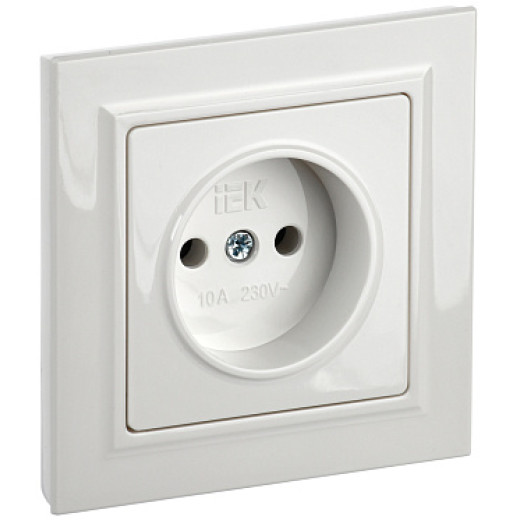 IEK BRITE Белый Розетка без з/к/ш 10А в сборе РСР10-1-0-БрБ