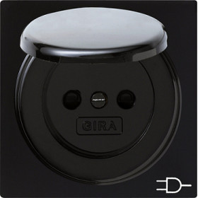 Gira S-Color Черный Розетка с/з, с крышкой
