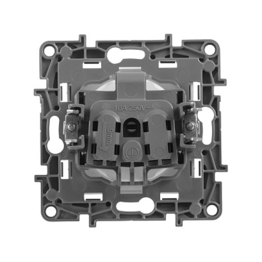Legrand Etika Антрацит Розетка б/з со шторками, винт. клем.