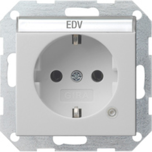 Gira Розетка с з/к и контрольной лампой и полем для надписи