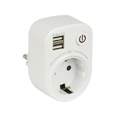 EKF PROxima Розеточный блок SB-01 (розетка 2P+E 16А, 2 USB разъема 5V 2,1A)