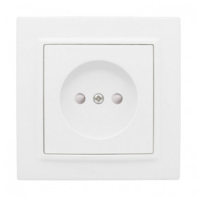 EKF Basic Минск Белый Розетка б/з, со шторками, 10А, СП