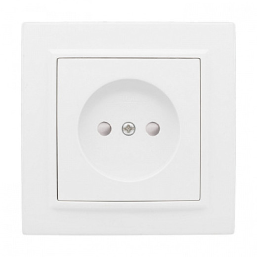 EKF Basic Минск Белый Розетка б/з, со шторками, 10А, СП