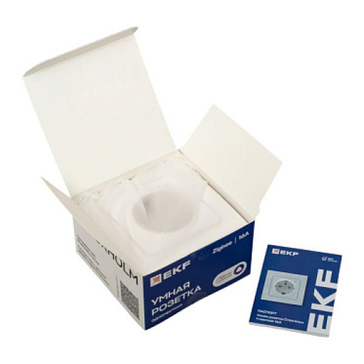 EKF Connect Умная розетка Стокгольм 1-местная 16А белый Zigbee
