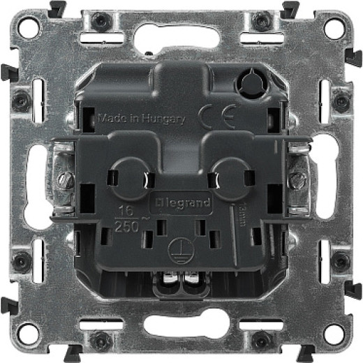 Legrand Valena ALLURE DIY Антрацит Розетка 1-ая с/з, безвинт.зажим