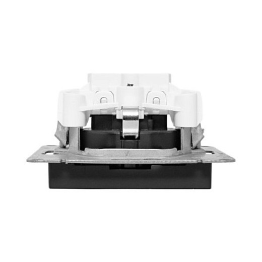 EKF Эпика Механизм розетки, 16А, с заземлением, со шторками, чёрный