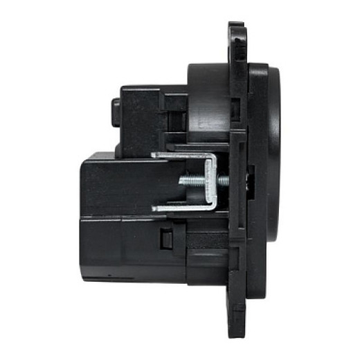 EKF Стокгольм Механизм Розетки 1-местной с/з, USB 2A 16А винтовые клеммы черный с защ. штор.