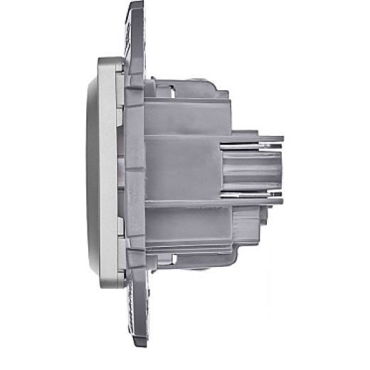 Legrand/Daccord INSPIRIA Алюминий Розетка 2К+З со шторками - немецкий стандарт - 16 А - 250 В