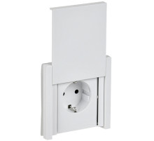 IEK FORTE&PIANO Белый Розетка с/з со шт с крышкой безвинтовое крепление 16А IP44 FP219