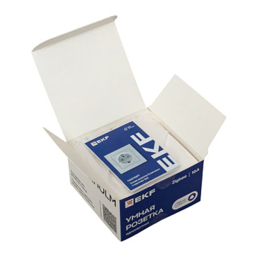 EKF Connect Умная розетка Стокгольм 1-местная 16А белый Zigbee