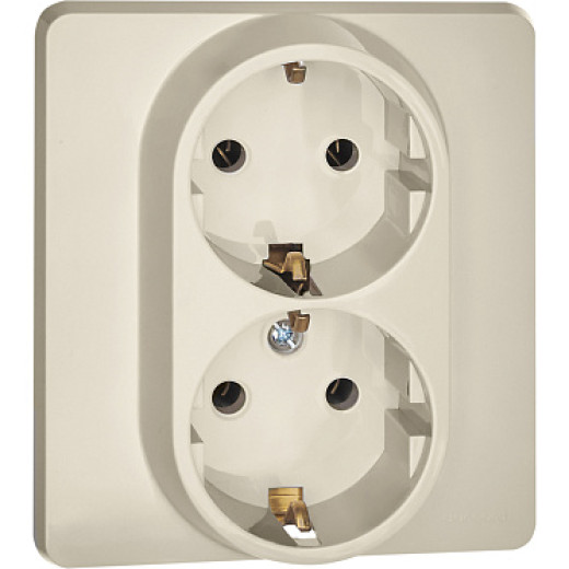 Legrand/Daccord INSPIRIA Слоновая кость Розетка 2 x 2К+З - немецкий стандарт - 16 А - 250 В