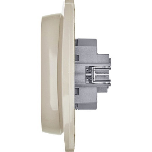 Legrand/Daccord Inspiria Розетка двойная с заземлением со шторками в сборе 16А 250В винтовые зажимы - слоновая кость