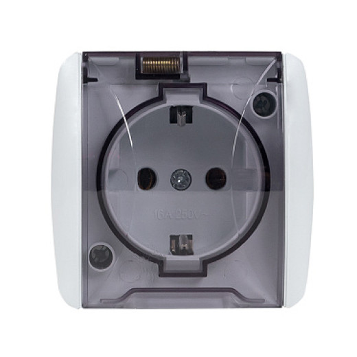EKF PROxima Владивосток Розетка 1-местная 16А с заземлением с прозрачной крышкой IP54