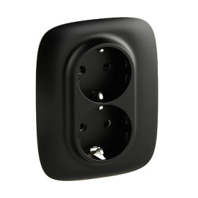 Legrand Valena ALLURE DIY Антрацит Розетка 2-ая с/з с защитными шторками, безвинт.зажим