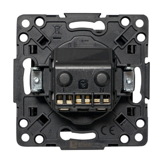 EKF PROxima Стокгольм Черный Розетка с/з, со шторками, 16А ,винт.клеммы