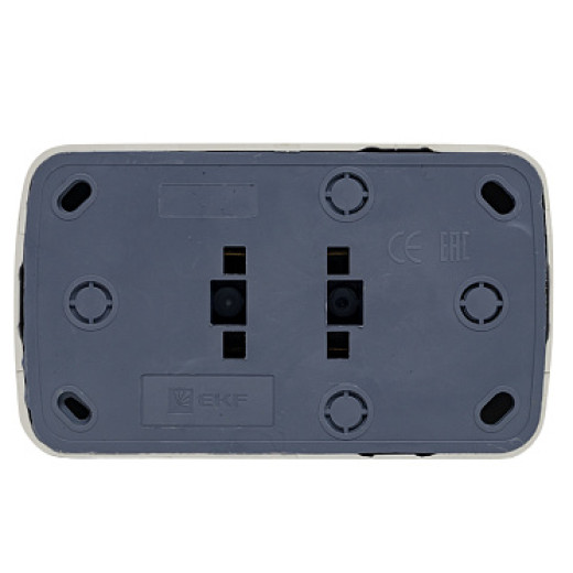 EKF Basic Минск Белый Розетка 2-ая, с/з, 16А, ОП