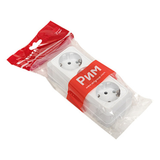 EKF PROxima Рим Розетка 3-местная 16А с заземлением белая