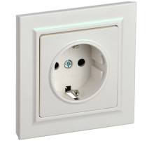 IEK BRITE Жемчуг Розетка с з/к/ш 16А в сборе РСР14-1-0-БрЖ
