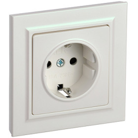 IEK BRITE Жемчуг Розетка с з/к/ш 16А в сборе РСР14-1-0-БрЖ