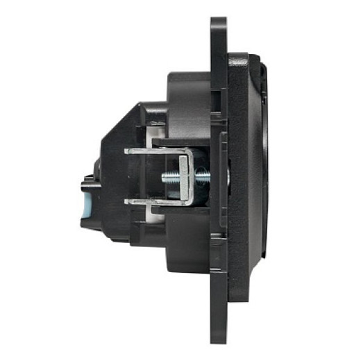 EKF PROxima Стокгольм Черный Розетка с/з, со шторками и крышкой, 16А, IP44