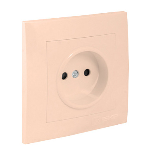 EKF PROxima Валенсия розетка 1-местная б/з 10А кремовая с защ. штор.