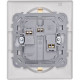 Legrand/Daccord Inspiria Розетка двойная с заземлением со шторками в сборе 16А 250В винтовые зажимы - белый