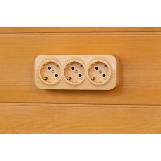 Legrand Quteo IP 20 Дерево Розеточный блок с предварительным подключением 3 x 2К+З с защитными шторками - 16 A - 250 В~