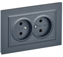 IEK BRITE Маренго Розетка 2-я без з/к/ш 10А в сборе РС12-2-БрМ