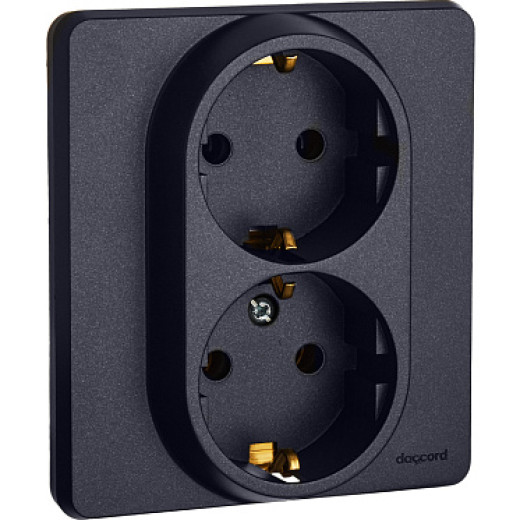 Legrand/Daccord INSPIRIA Антрацит Розетка 2 x 2К+З - немецкий стандарт - 16 А - 250 В
