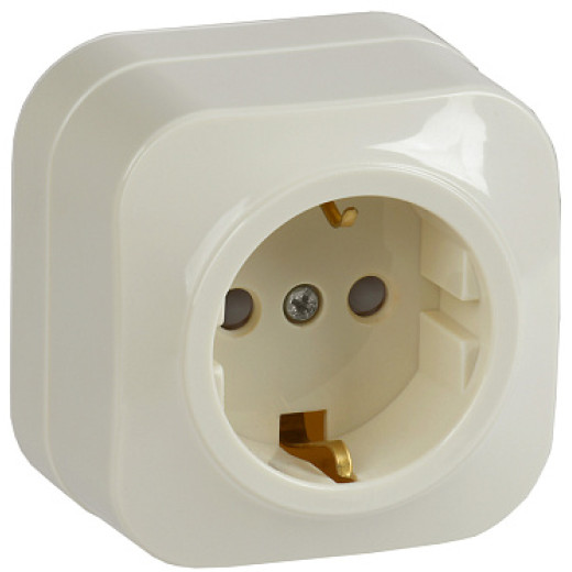 IEK GLORY РСш20-3-ХК Розет. 1-ая с з/к и з/ш о/у 16А GLORY крем.