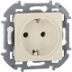 Legrand/Daccord INSPIRIA Слоновая кость Розетка 2К+З со шторками - немецкий стандарт - 16 А - 250 В