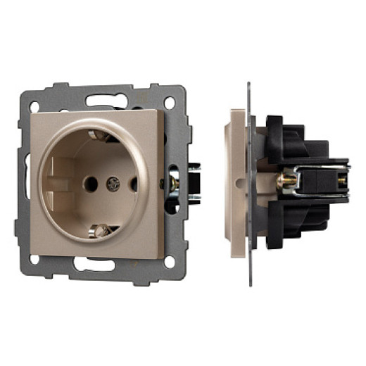 Arlight Механизм электрической розетки SCT-MEU1-PL-GD-V (250V, 16A) (-)