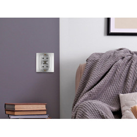 Legrand/Daccord INSPIRIA Розетка 2X2К+З ШТ Алюм.