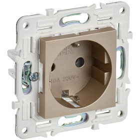 IEK SKANDY Шампань Розетка с/з без защитных шторок 16А SK-R05Sh